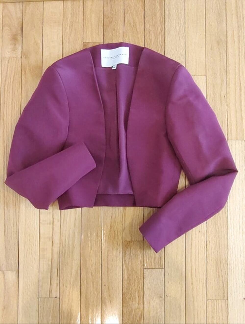 Carolina Herrera silk cropped jacket S 6 EUC